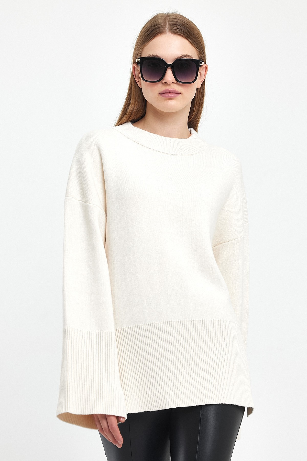 Wide Sleeve Detailed Knitwear Sweater