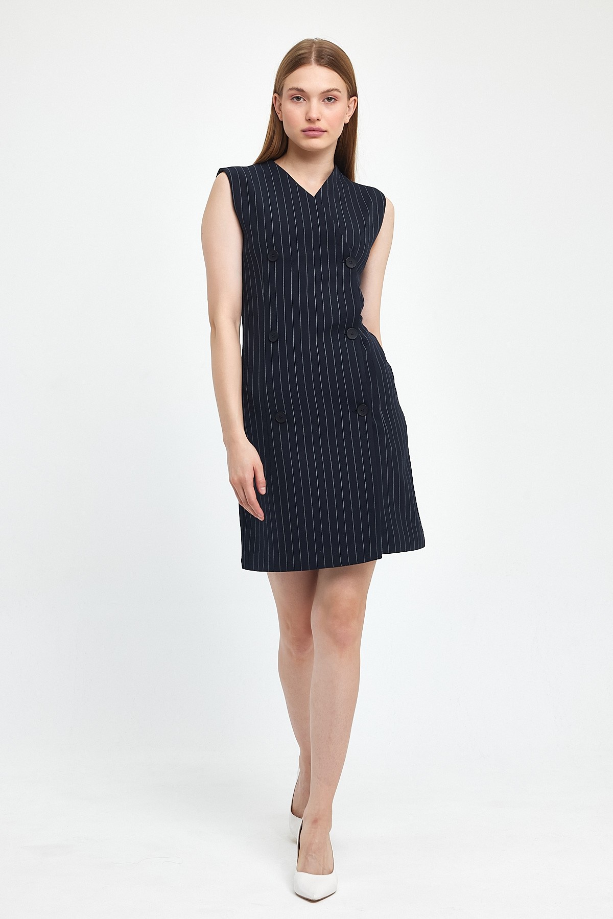 Striped Button Front Dress