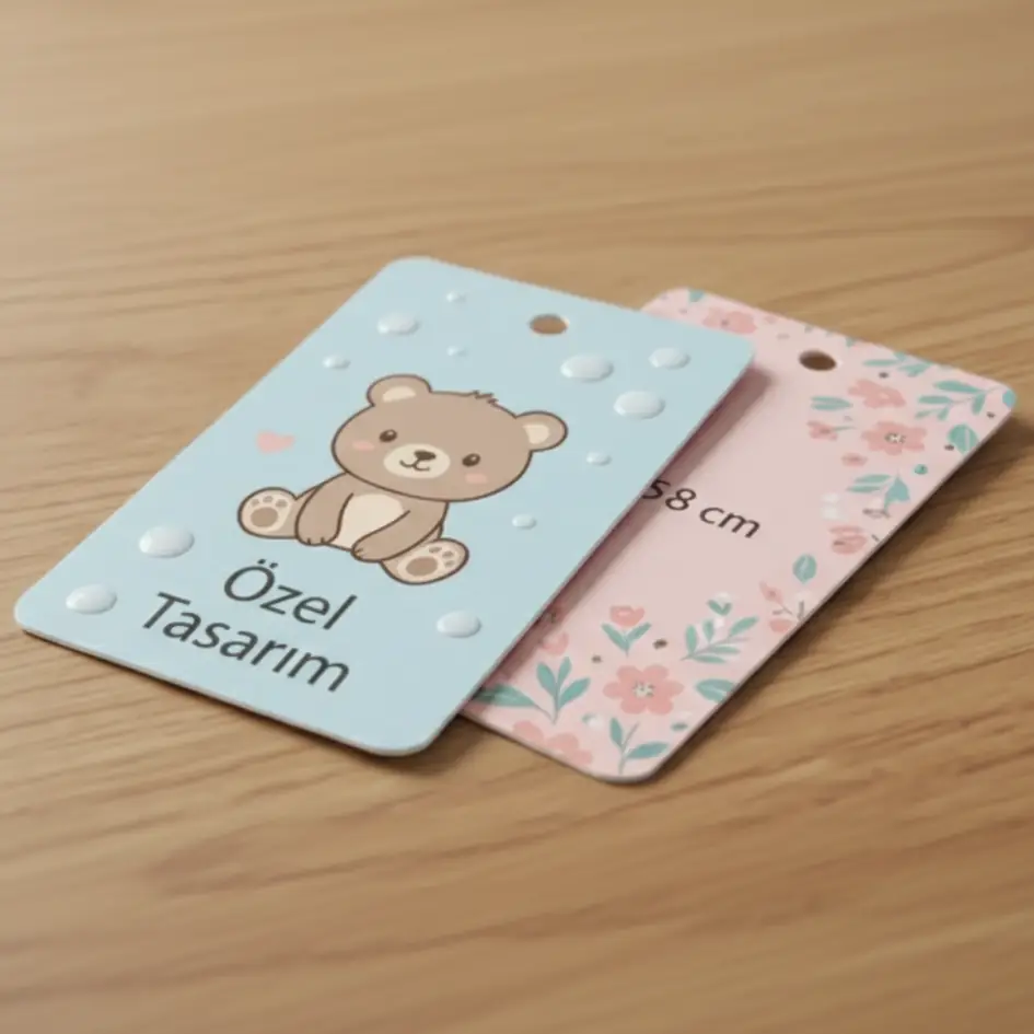 Çocuk kıyafetleri için karton etiketler