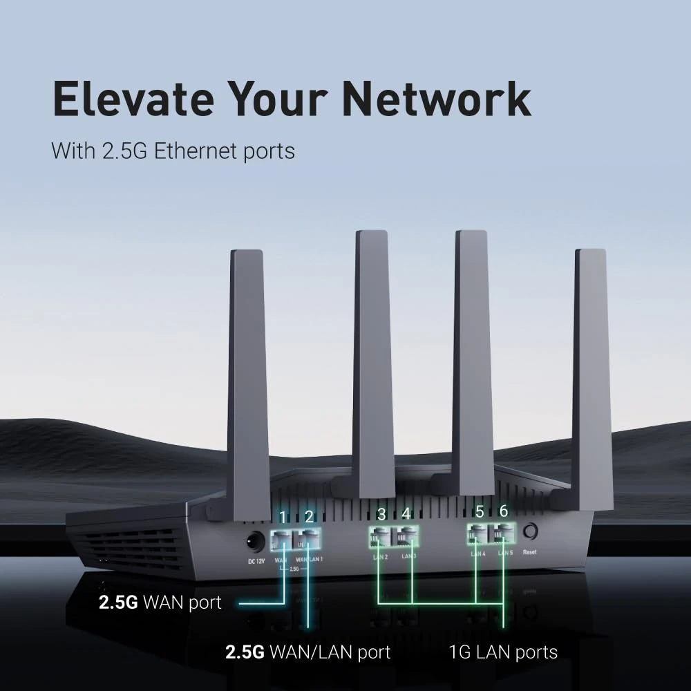 GL.iNet GL-MT6000(Flint 2) WiFi 6 Yönlendirici | Oyun WiFi Yönlendiric