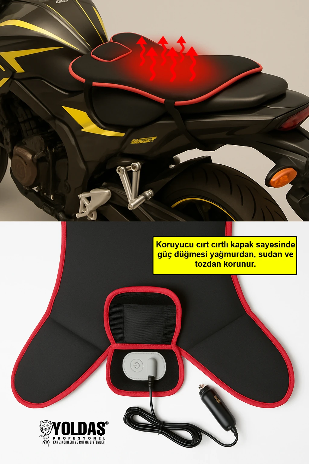 Yoldaş Jel Isıtmalı Motosiklet Minderi