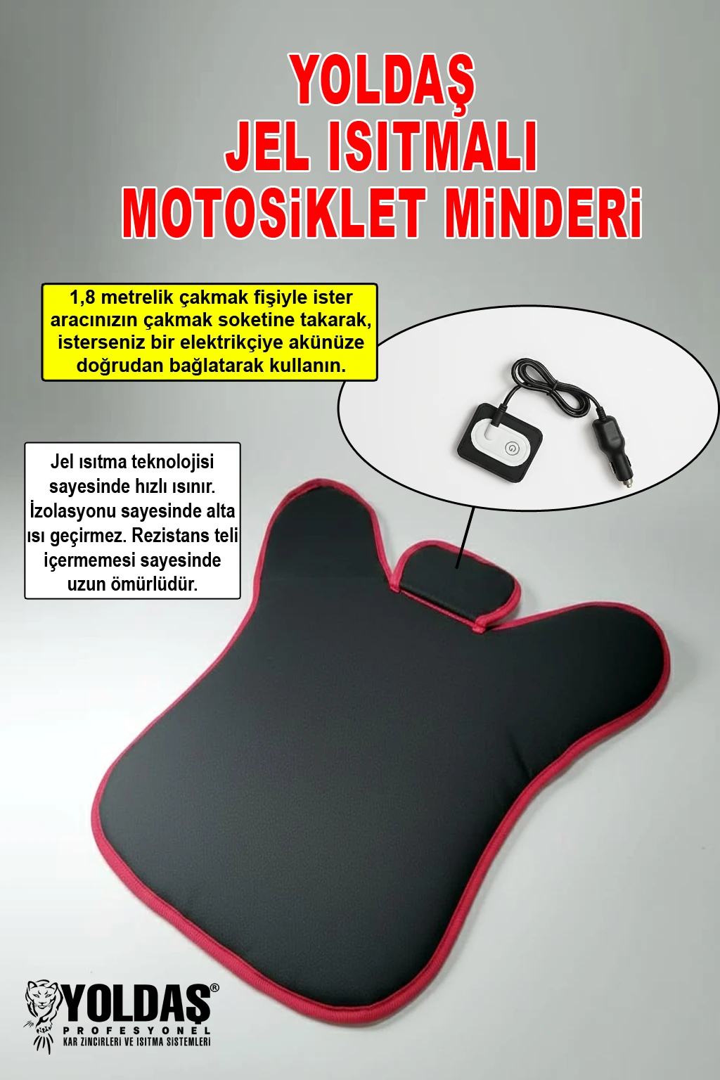 Yoldaş Jel Isıtmalı Motosiklet Minderi