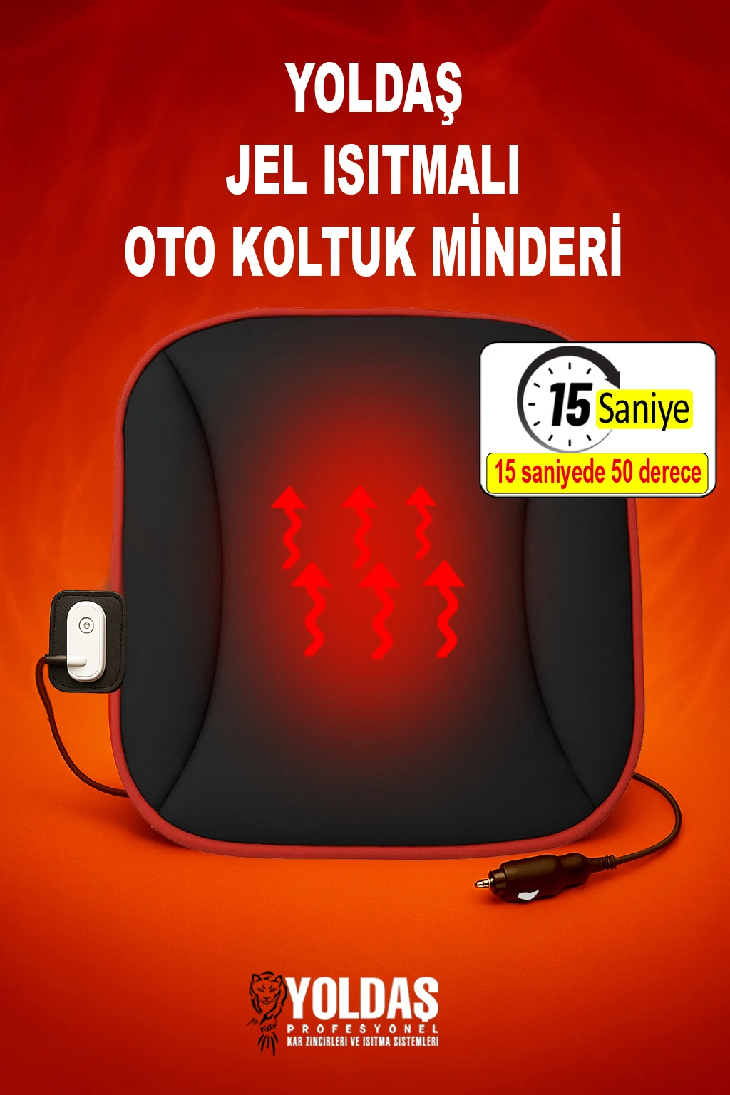 Yoldaş Isıtmalı Oto Koltuk Minderi/Kılıfı Tekli