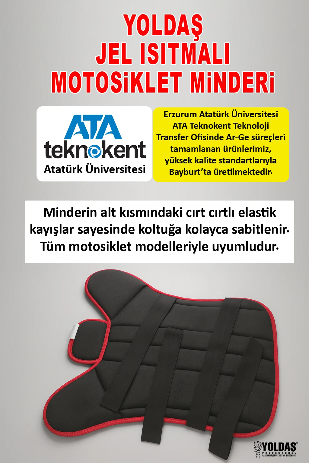 Yoldaş Jel Isıtmalı Motosiklet Minderi