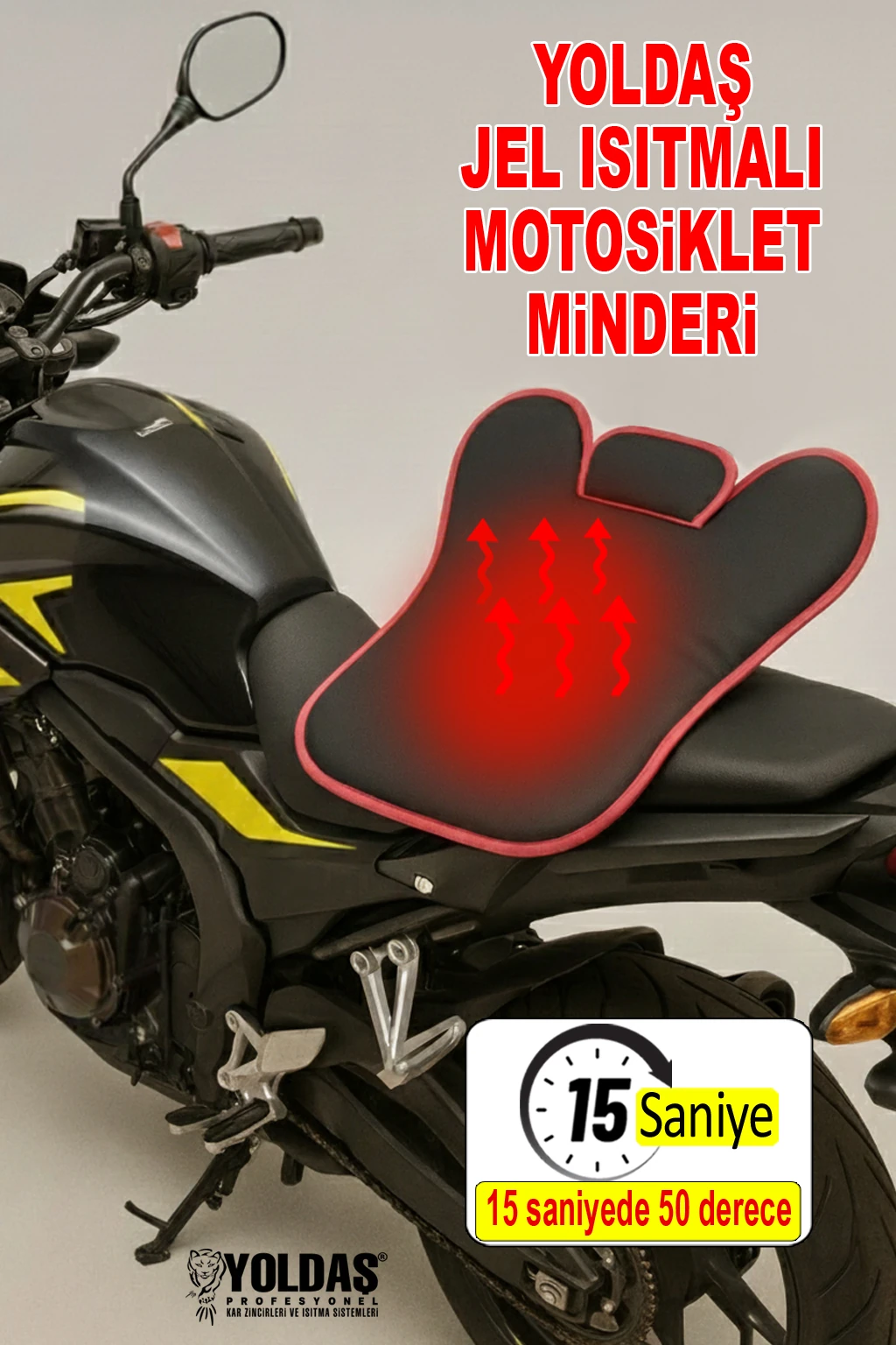 Yoldaş Jel Isıtmalı Motosiklet Minderi