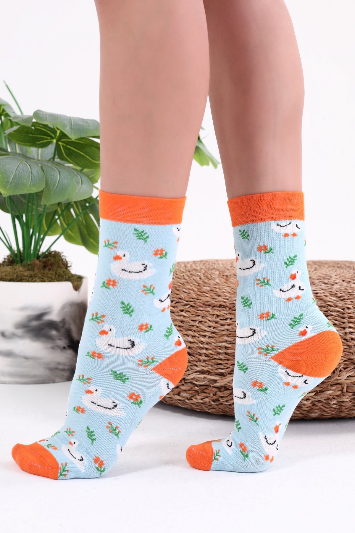 5'li Hayvan Inek Panda Desenli Çorap Set