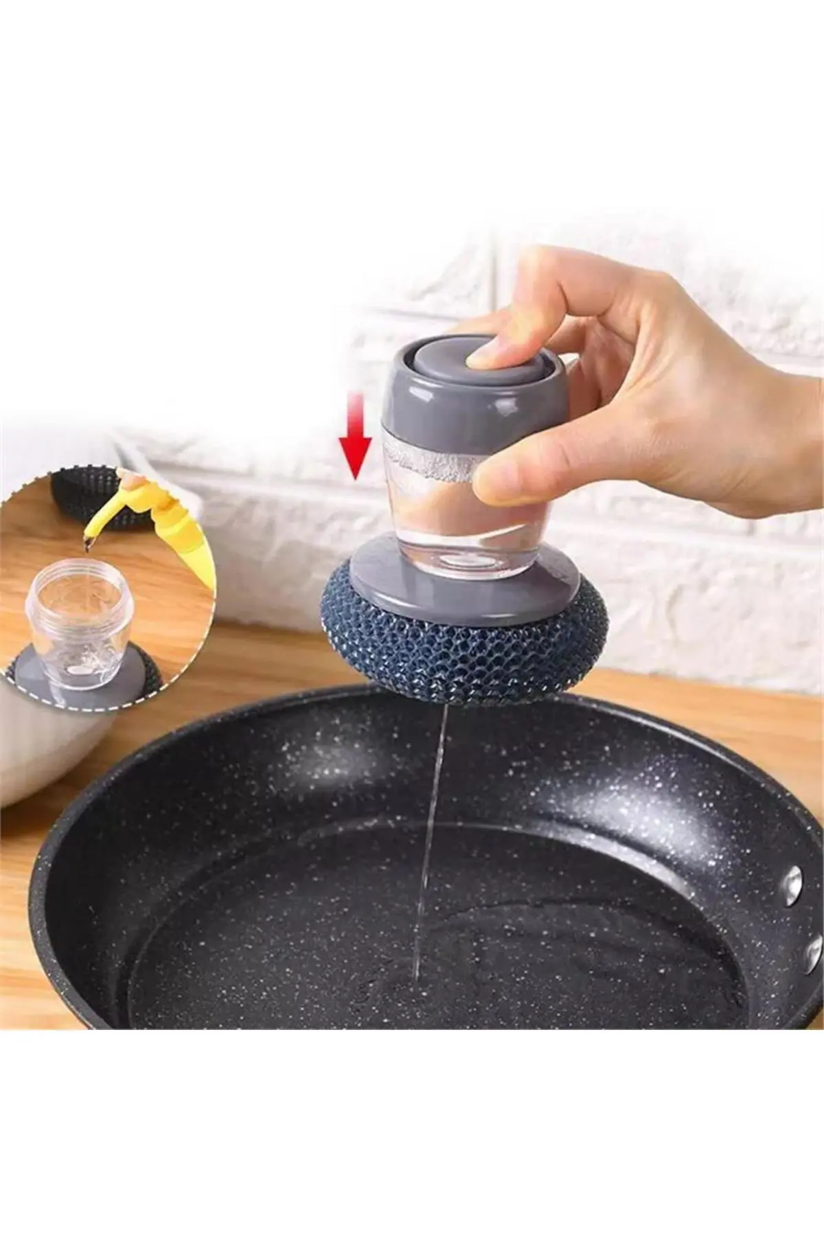 Sıvı Deterjan Hazneli Bulaşık Süngeri