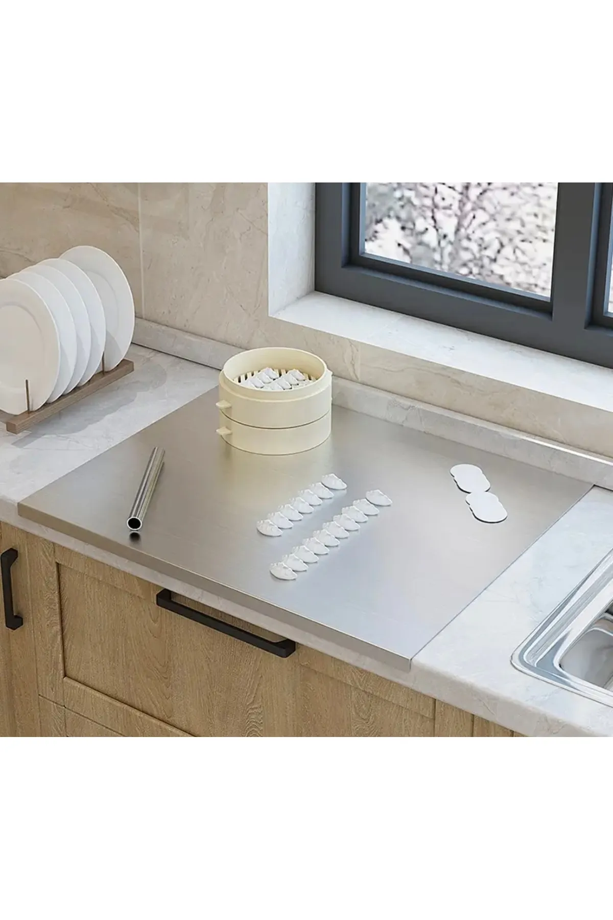 Paslanmaz Çelik Doğrama Tahtası 