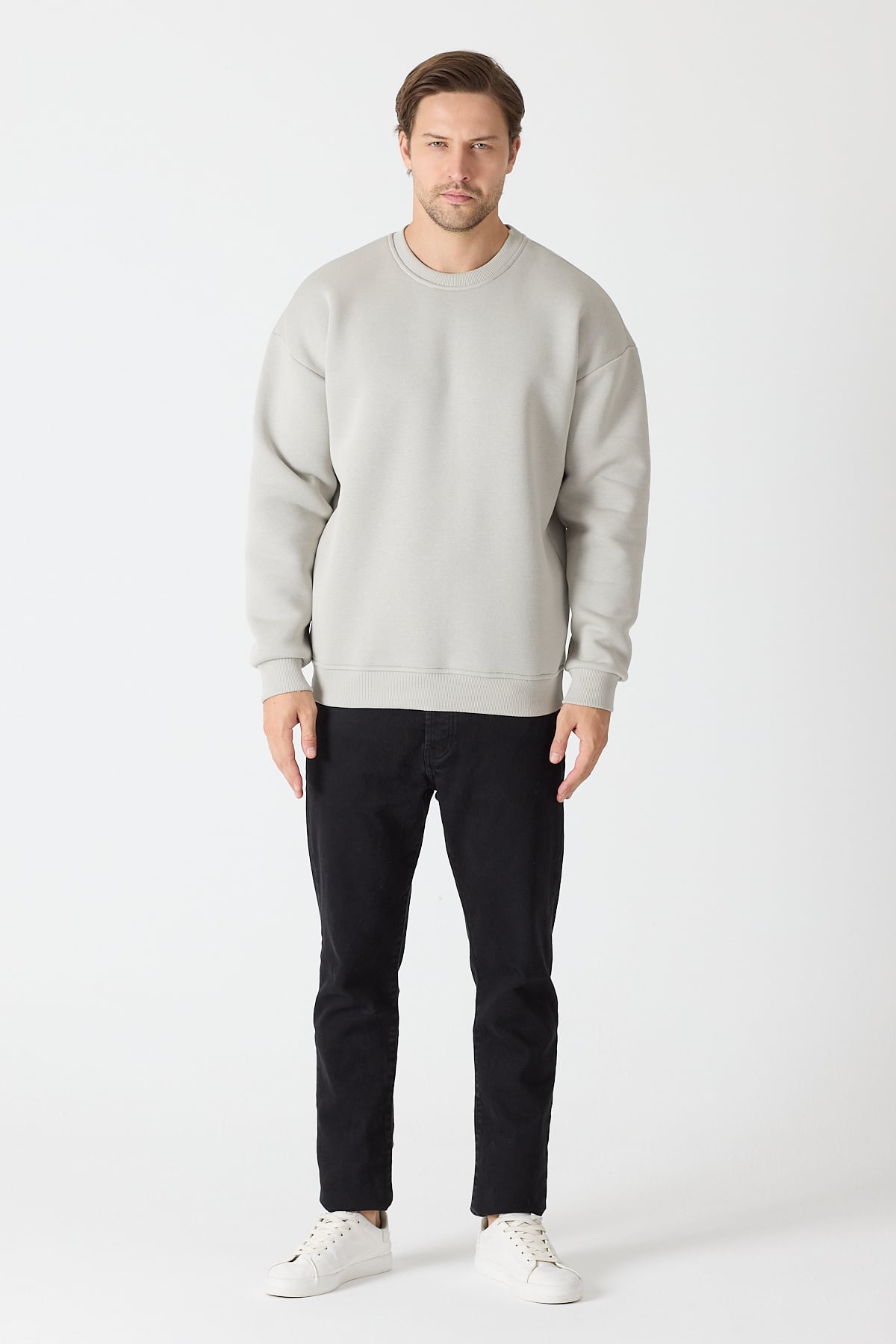 Sweatshirt - Boyalı Gri