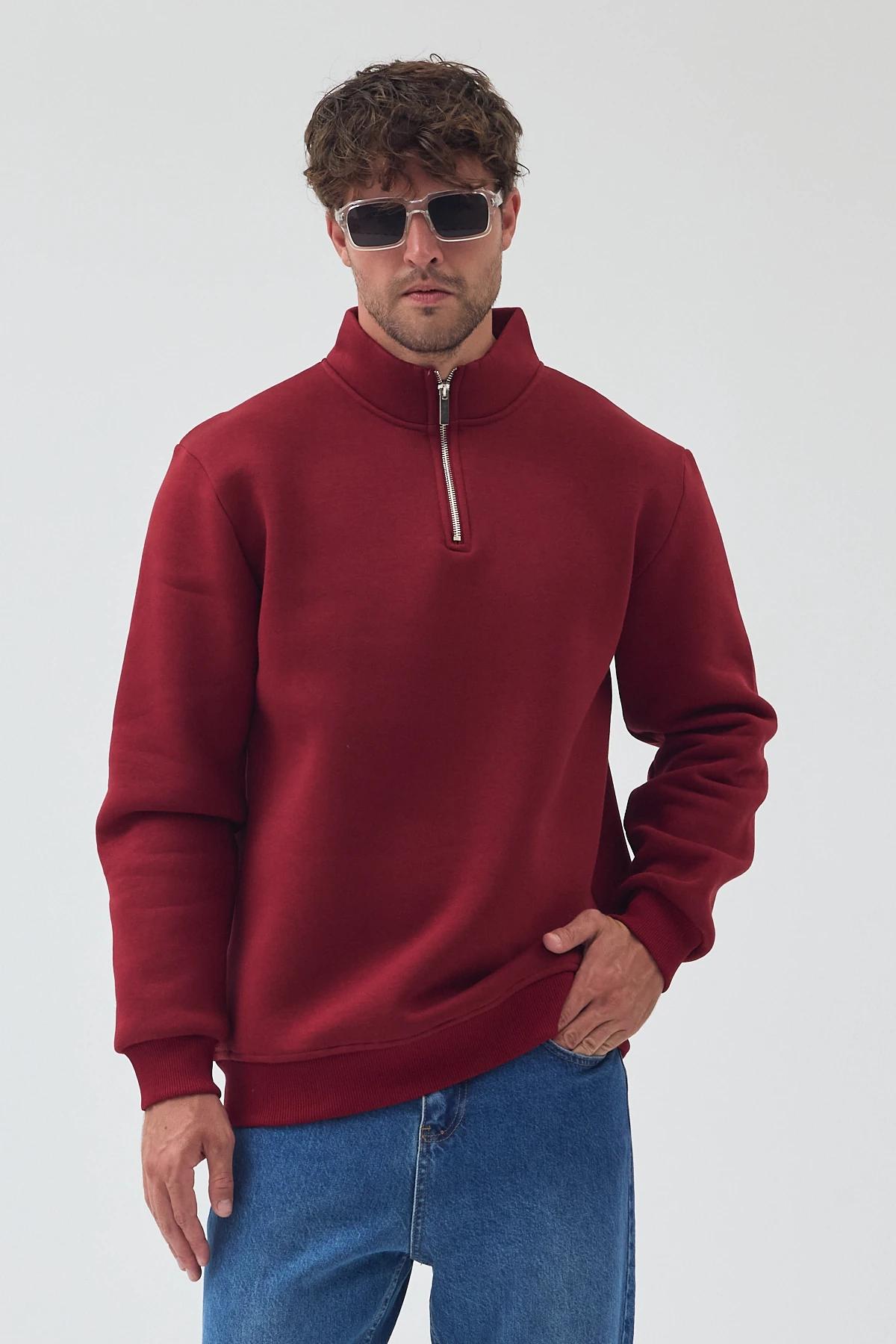 Yarım Fermuarlı Sweatshirt