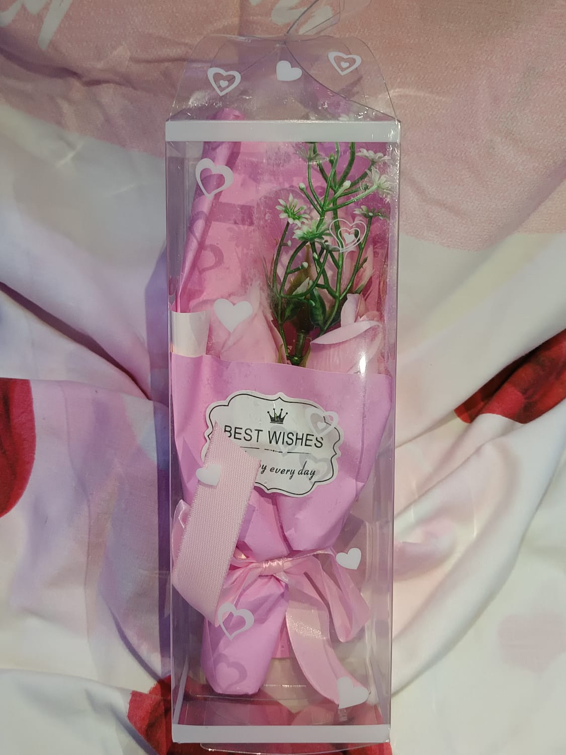 Kalıcı Pembe Sabun Gül Buketi Hediye Kutusu
