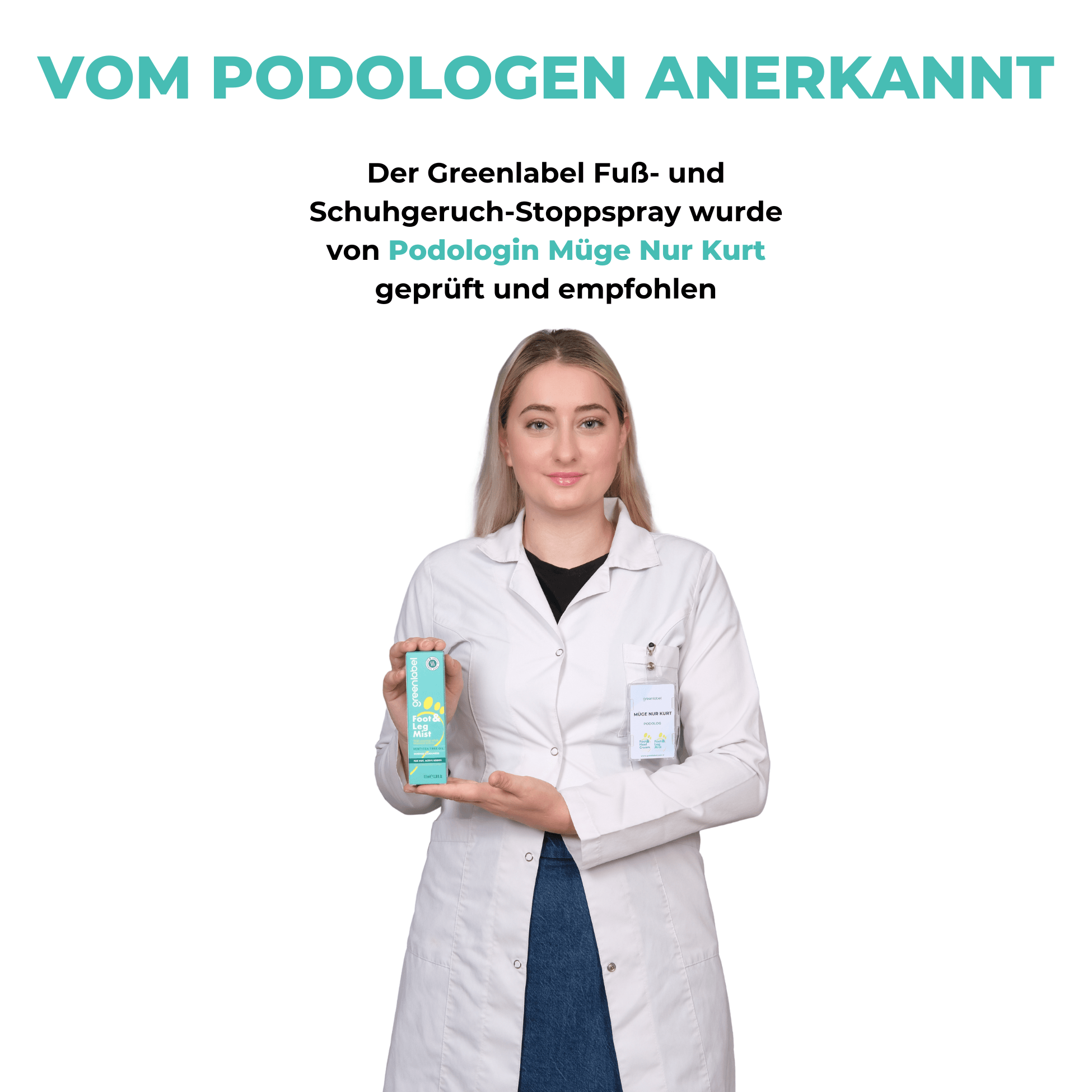 Erfrischendes und feuchtigkeitsspendendes, desodorierendes Fußspray mit Minze und Teebaum – Fuß- und Beinspray 100 ml