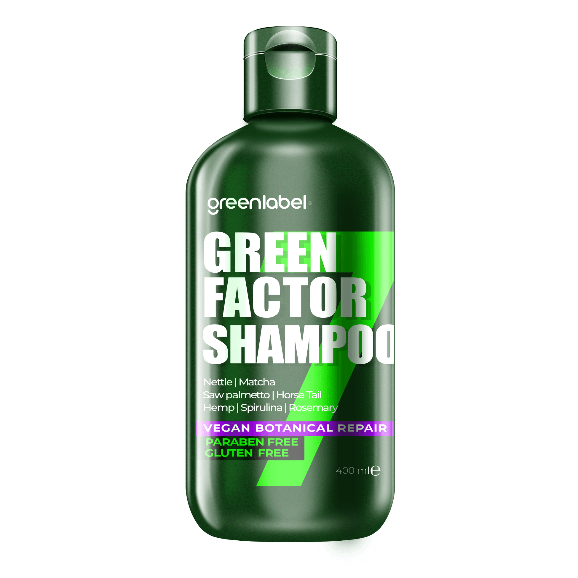 Green Factor 7 Herbs Veganes, parabenfreies, glutenfreies Reparatur- und Intensivpflege-Shampoo 400 ml. main variant image