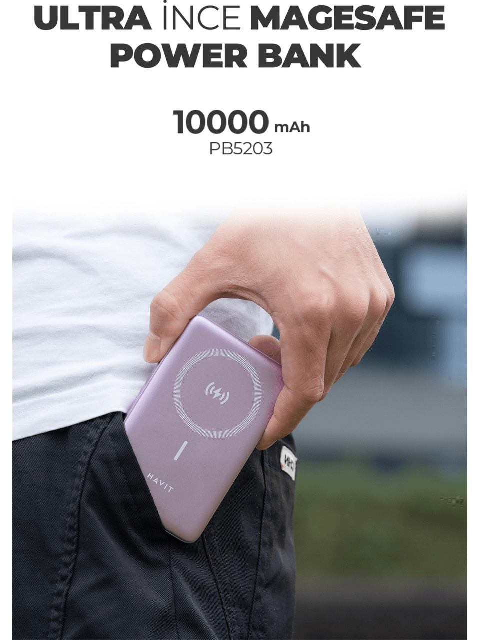 Havit PB5203 10000 mAh Hızlı Şarj Kablosuz Powerbank