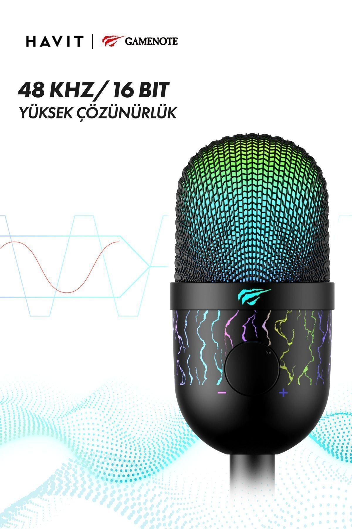 Havit Gamenote GK52 RGB Gaming Profesyonel Oyuncu Yayıncı Mikrofonu
