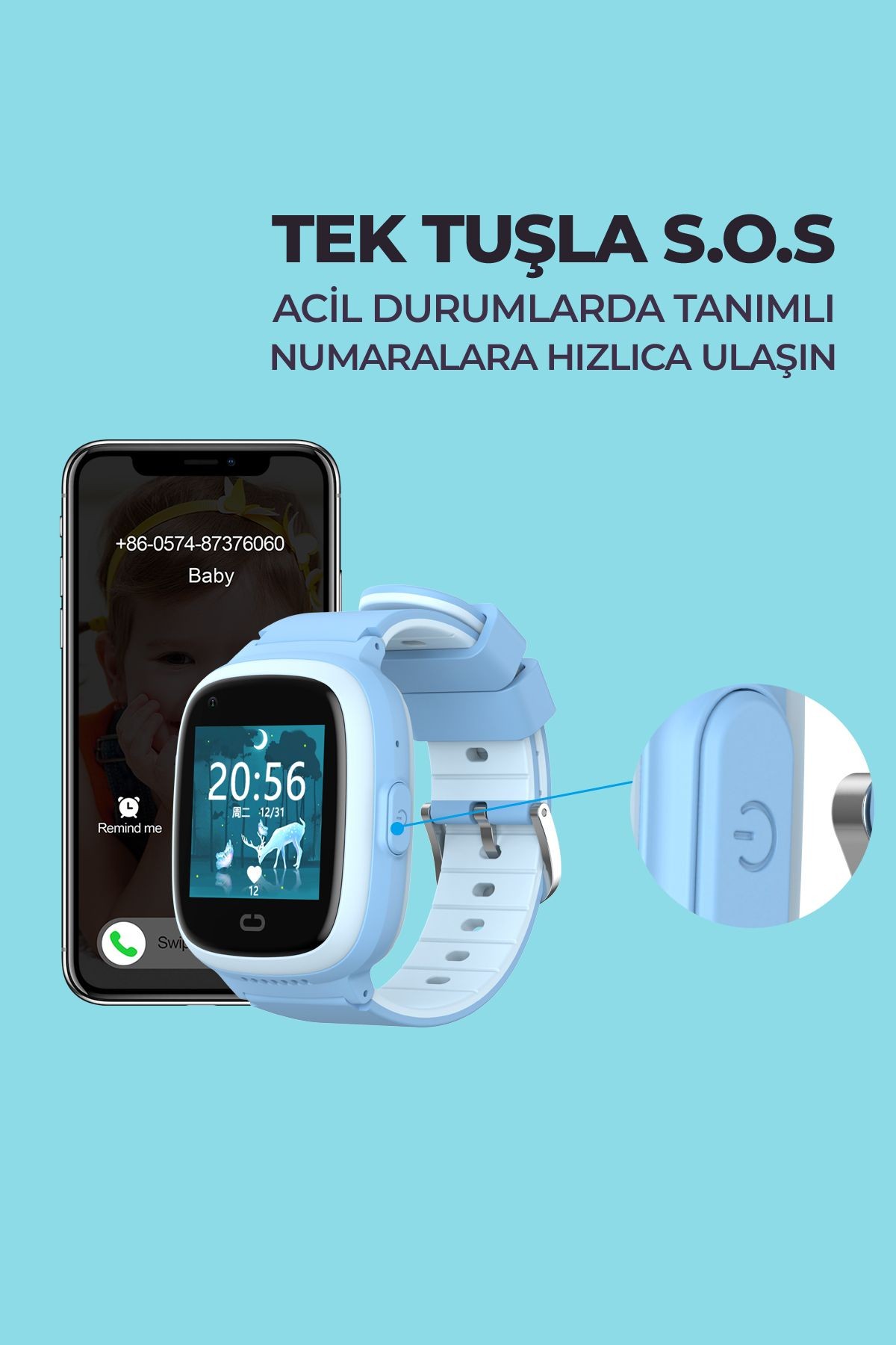 Havit KW11 4G Sim Kartlı Akıllı Çocuk Saati - Görüntülü Görüşme