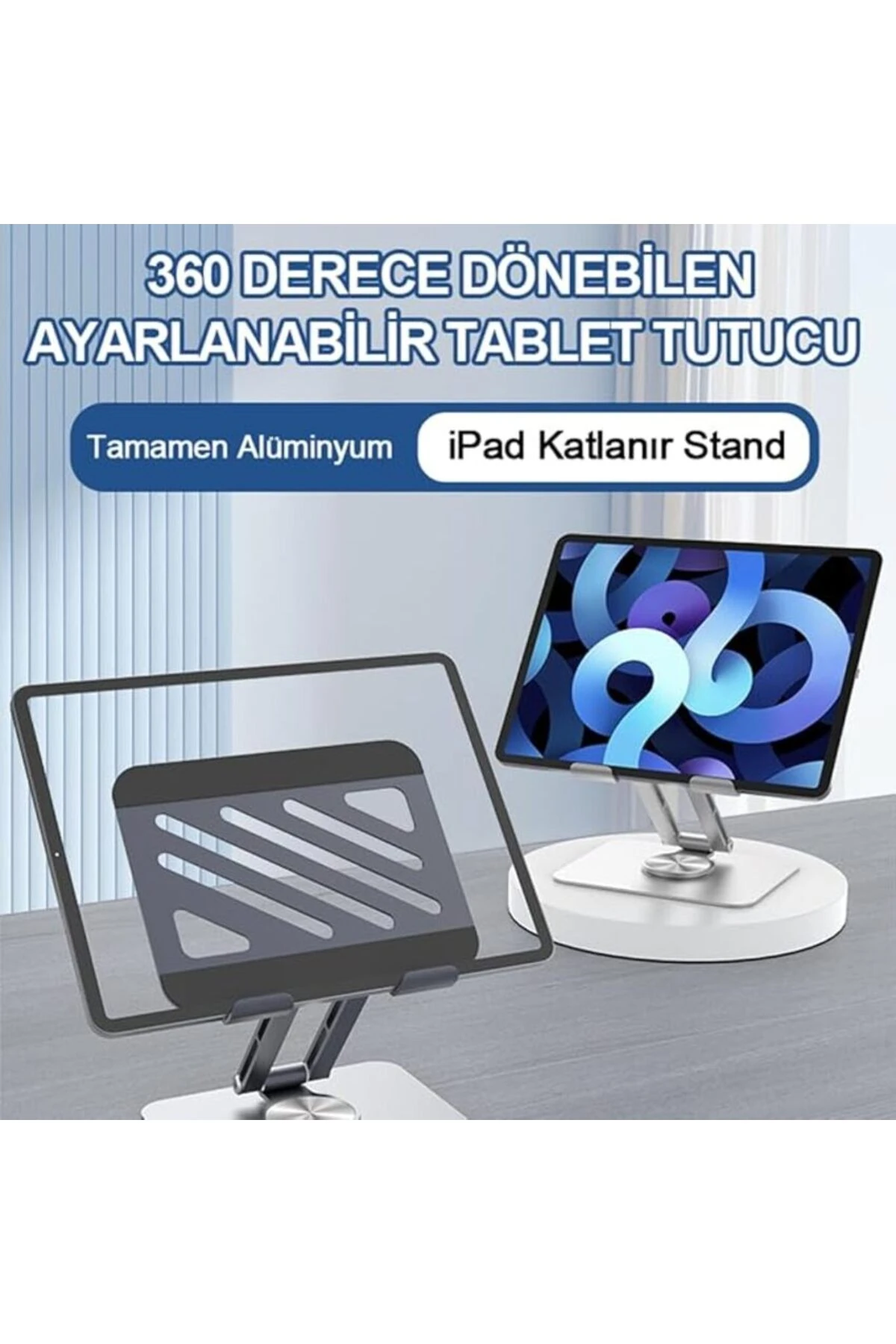 Tablet Standı 360° Dönebilen Tablet Tutucu Katlanabilir Alüminyum Tablet Ve Telefon Standı Mi
