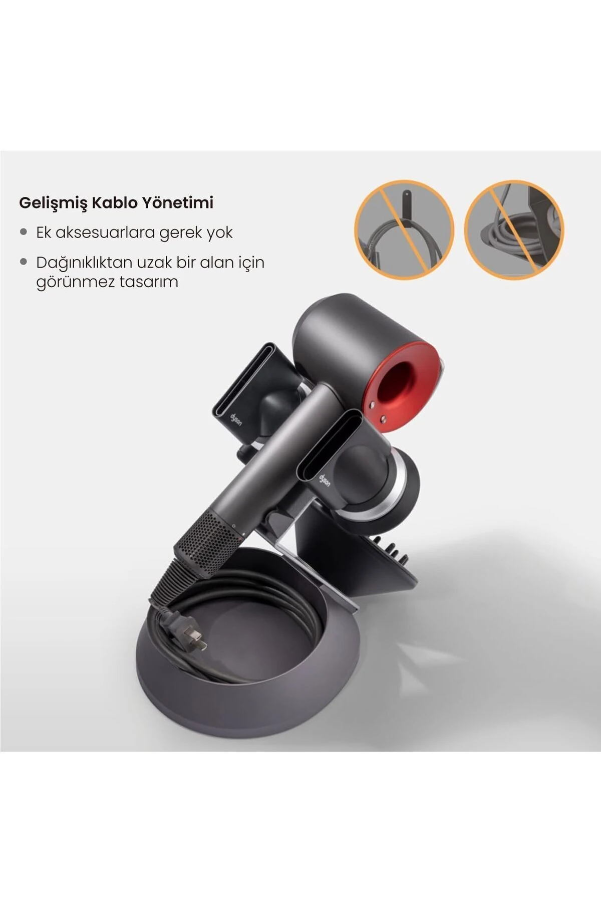 Dyson Supersonic Stand, Manyetik Tutucu, Difüzör Ve Kablo Organizatörü (NURAL ILE UYUMLU DEĞİLDİR)