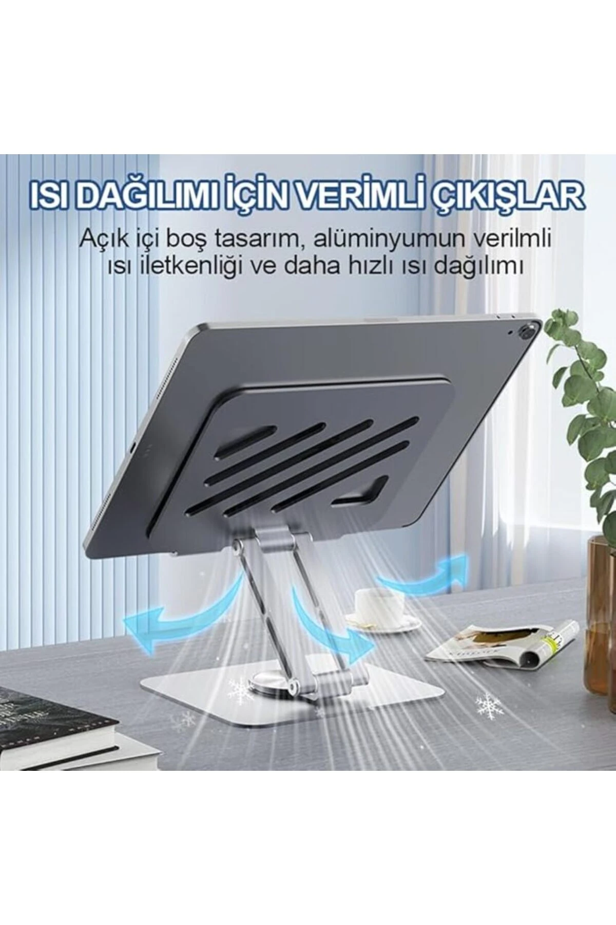 Tablet Standı 360° Dönebilen Tablet Tutucu Katlanabilir Alüminyum Tablet Ve Telefon Standı Mi