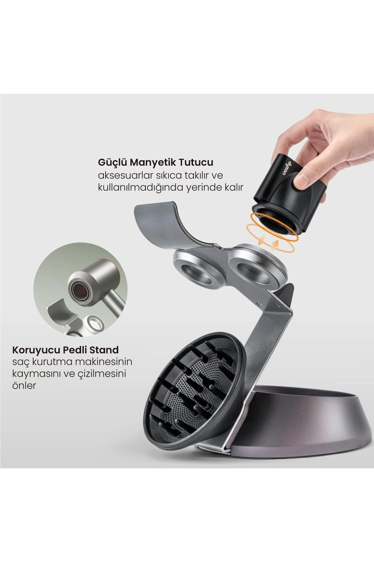 Dyson Supersonic Stand, Manyetik Tutucu, Difüzör Ve Kablo Organizatörü (NURAL ILE UYUMLU DEĞİLDİR)
