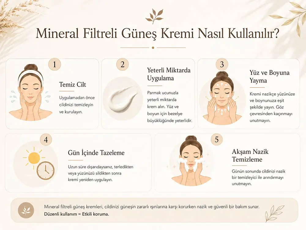 Mineral güneş kremi nasıl uygulanır adım adım kullanım rehberi