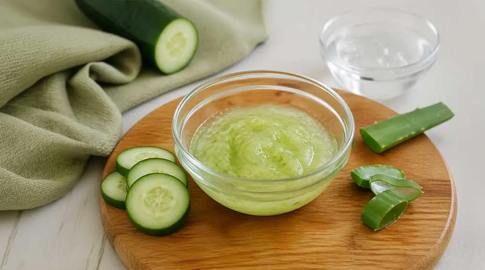 Salatalık ve Aloe Vera ile Serinletici Jel Maske