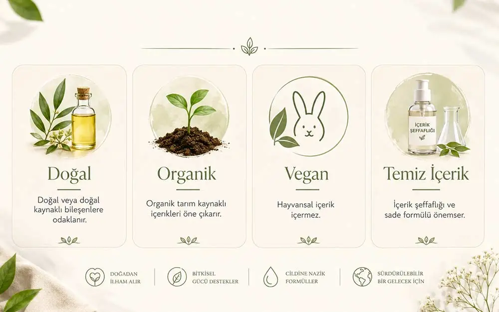 Doğal, Organik, Vegan ve Temiz İçerik Farkları