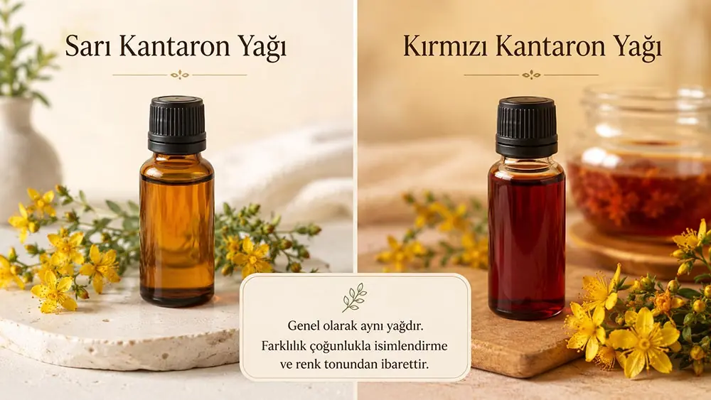 Sarı Kantaron Yağı ile Kırmızı Kantaron Yağı