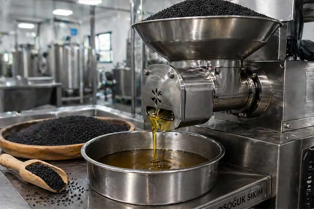 soğuk sıkım çörek otu yağı üretimi