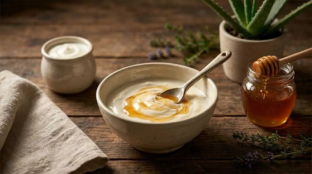 Bal ve Yoğurt ile Nem Veren Aydınlık Görünüm Maskesi