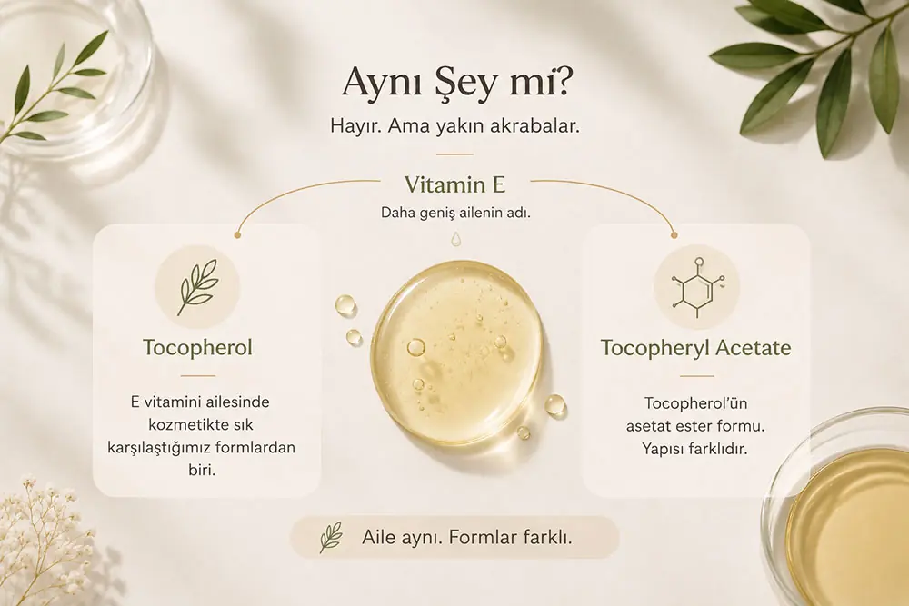 Tocopherol ve Tocopheryl Acetate Aynı Şey mi?