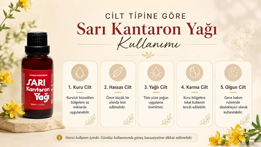 Sarı Kantaron Yağı cilt tipine göre kullanımı