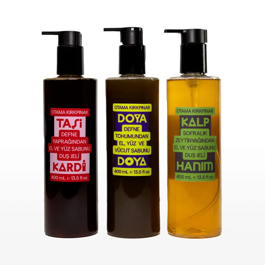 3'lü Doğal Sıvı Sabun Seti – Otama Kırkpınar