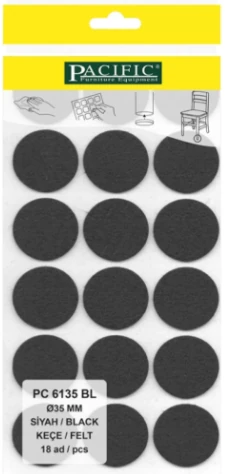 DİM.SİYAH PACIFIC YAPIŞKANLI KEÇE 35 MM