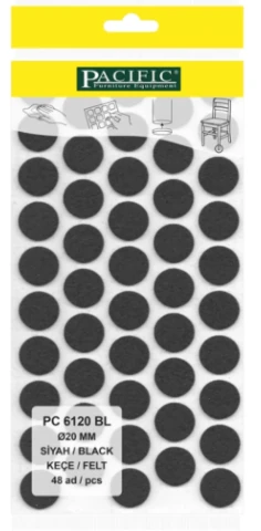DİM.SİYAH PACIFIC YAPIŞKANLI KEÇE 20MM