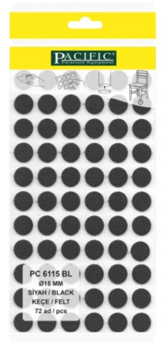 DİM.SİYAH PACIFIC YAPIŞKANLI KEÇE 15 MM