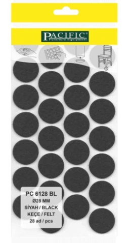 DİM.SİYAH PACIFIC YAPIŞKANLI KEÇE 28 MM
