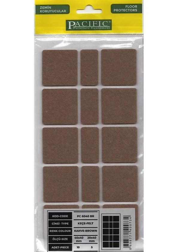 DİM.KAHVE PACIFIC YAPIŞKANLI KEÇE 40 MM* 40MM