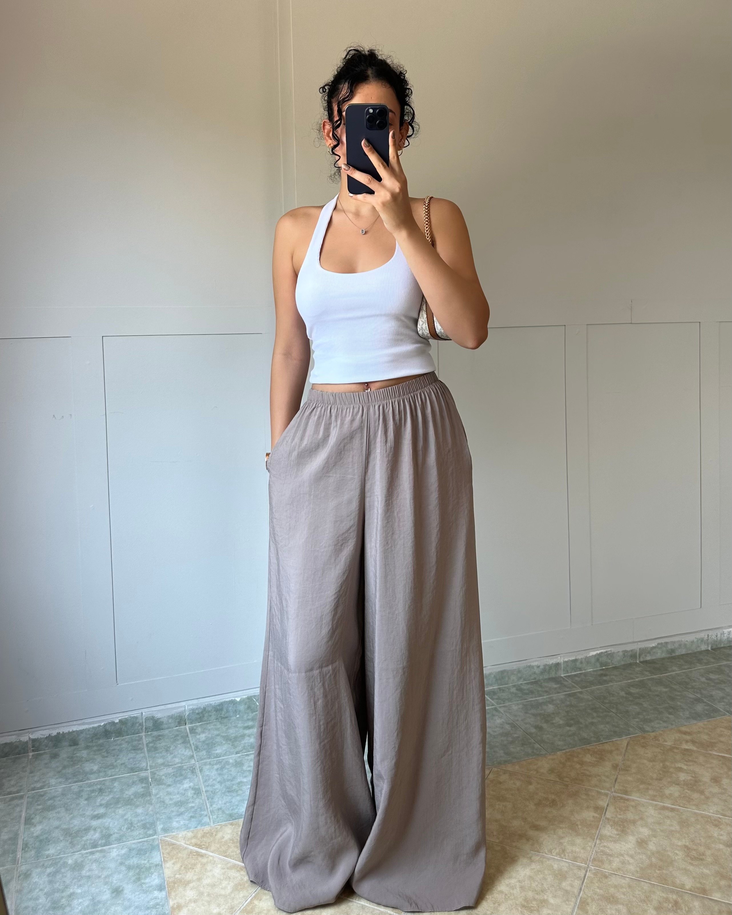 Vizon Tensel Kumaş Oversize Paça Pantolon KT0037