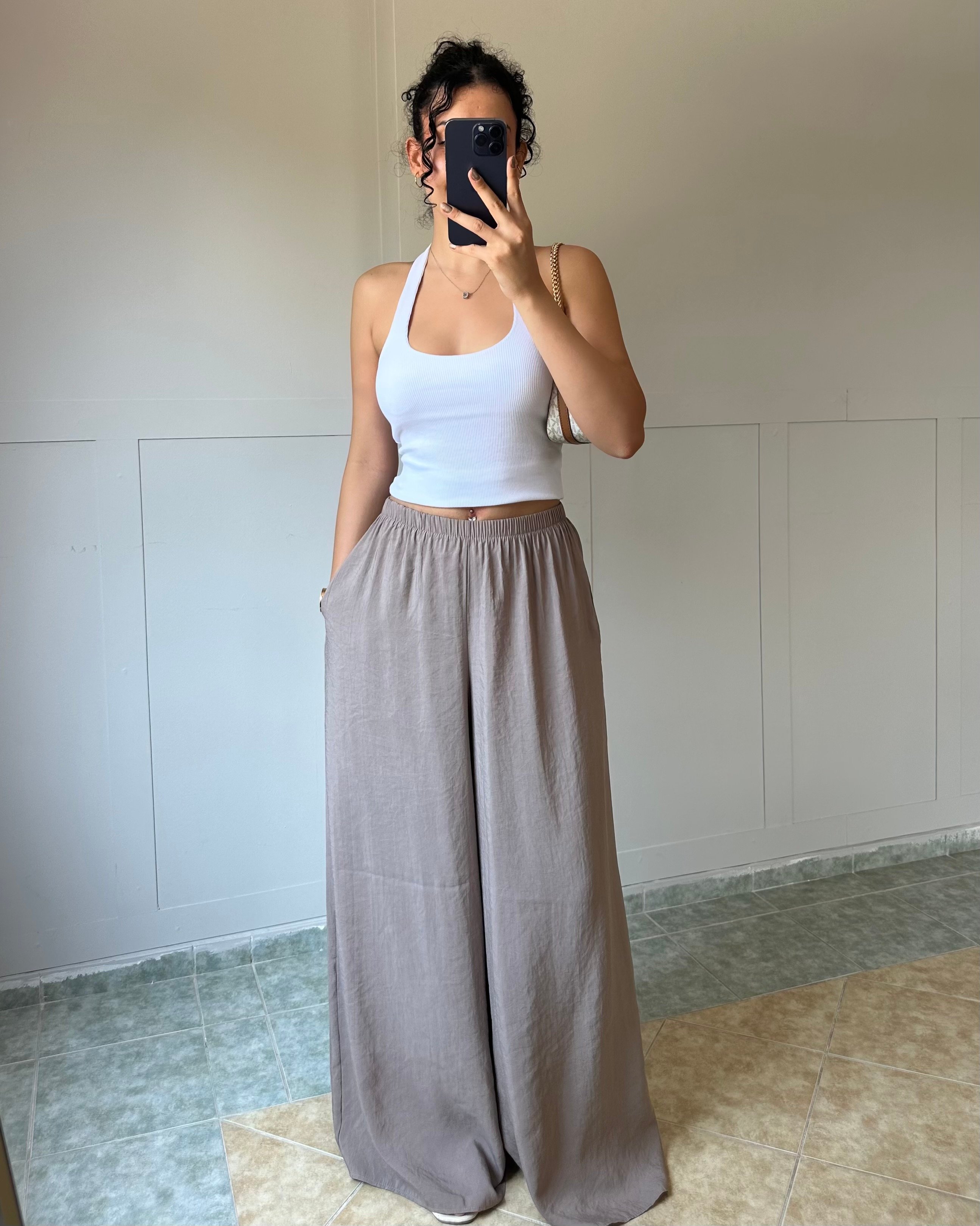 Vizon Tensel Kumaş Oversize Paça Pantolon KT0037