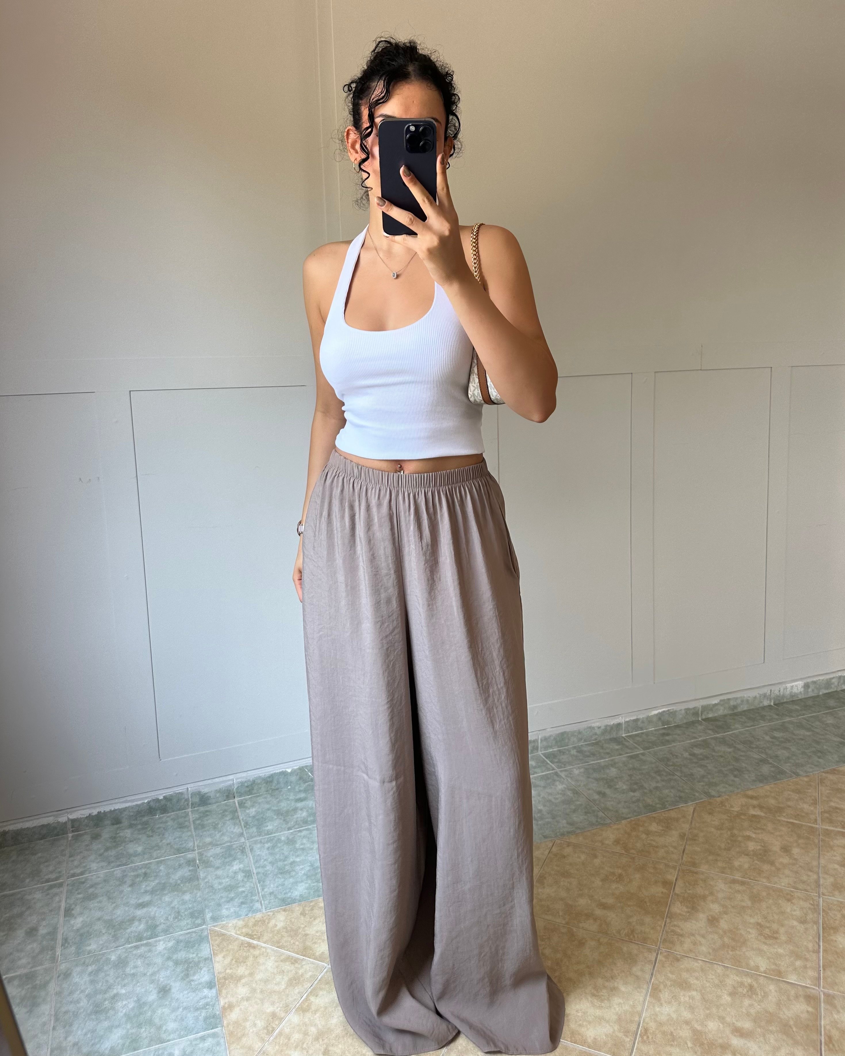 Vizon Tensel Kumaş Oversize Paça Pantolon KT0037