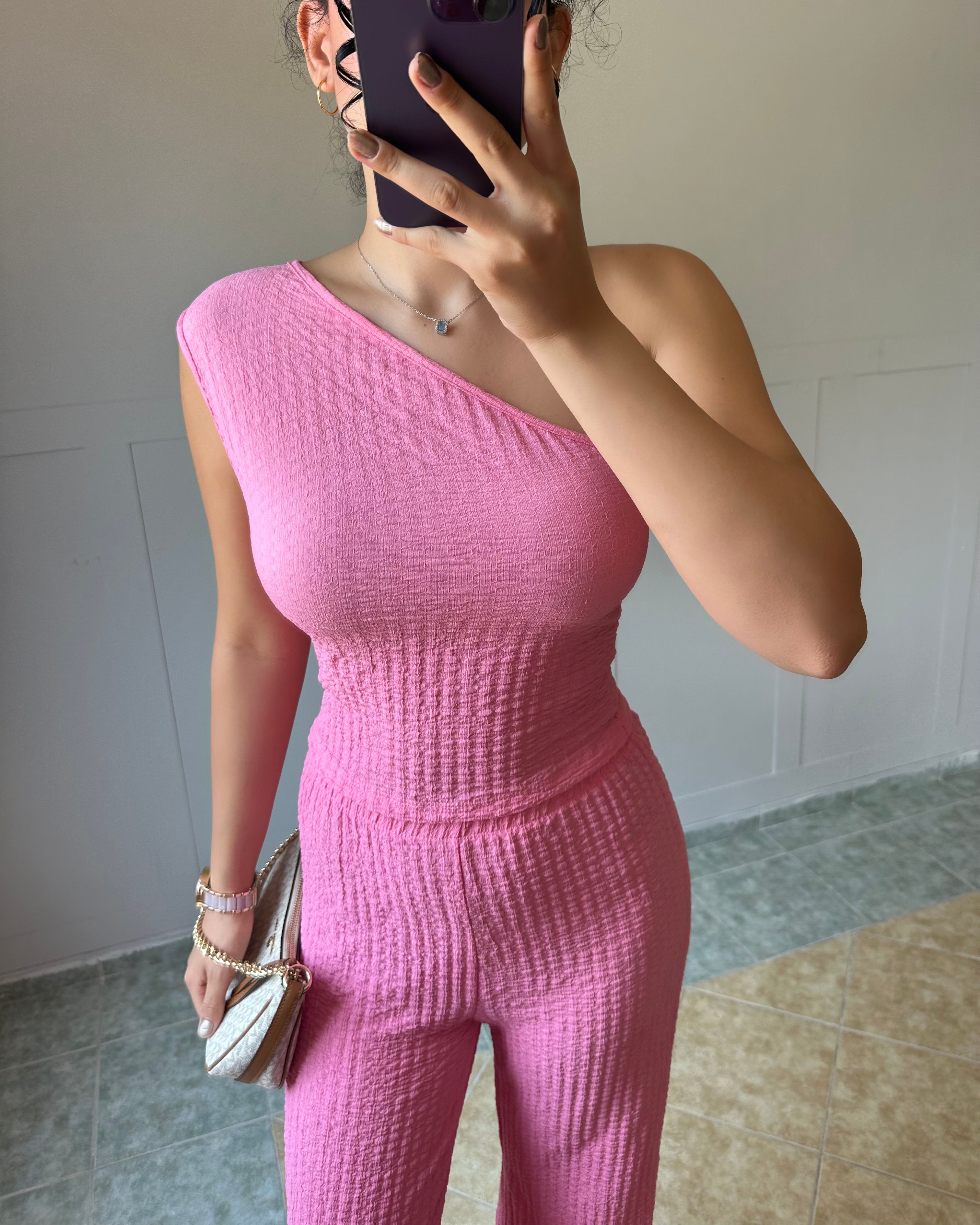 Tek Omuz Pembe Bürümcük Takım KT0043