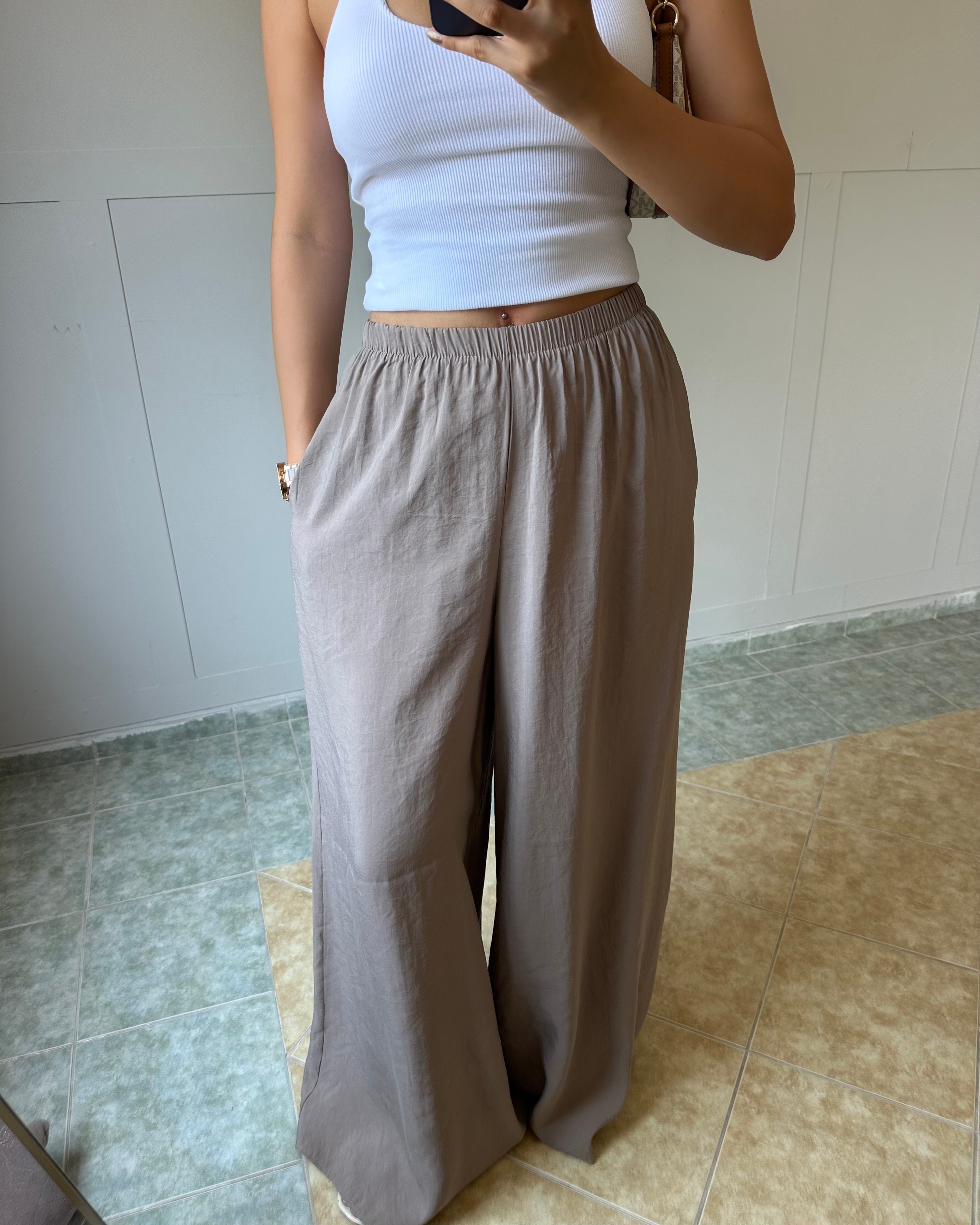 Vizon Tensel Kumaş Oversize Paça Pantolon KT0037