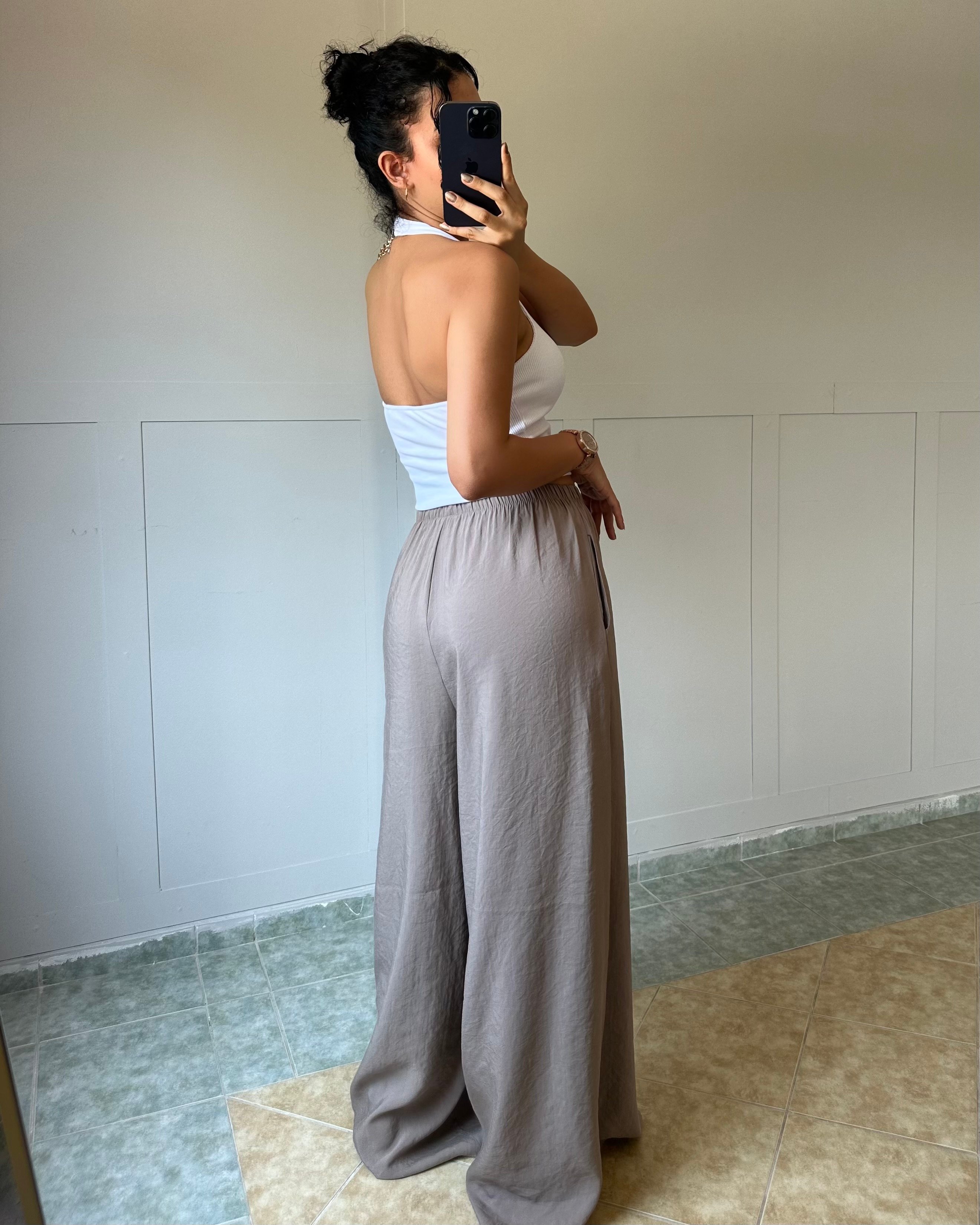 Vizon Tensel Kumaş Oversize Paça Pantolon KT0037