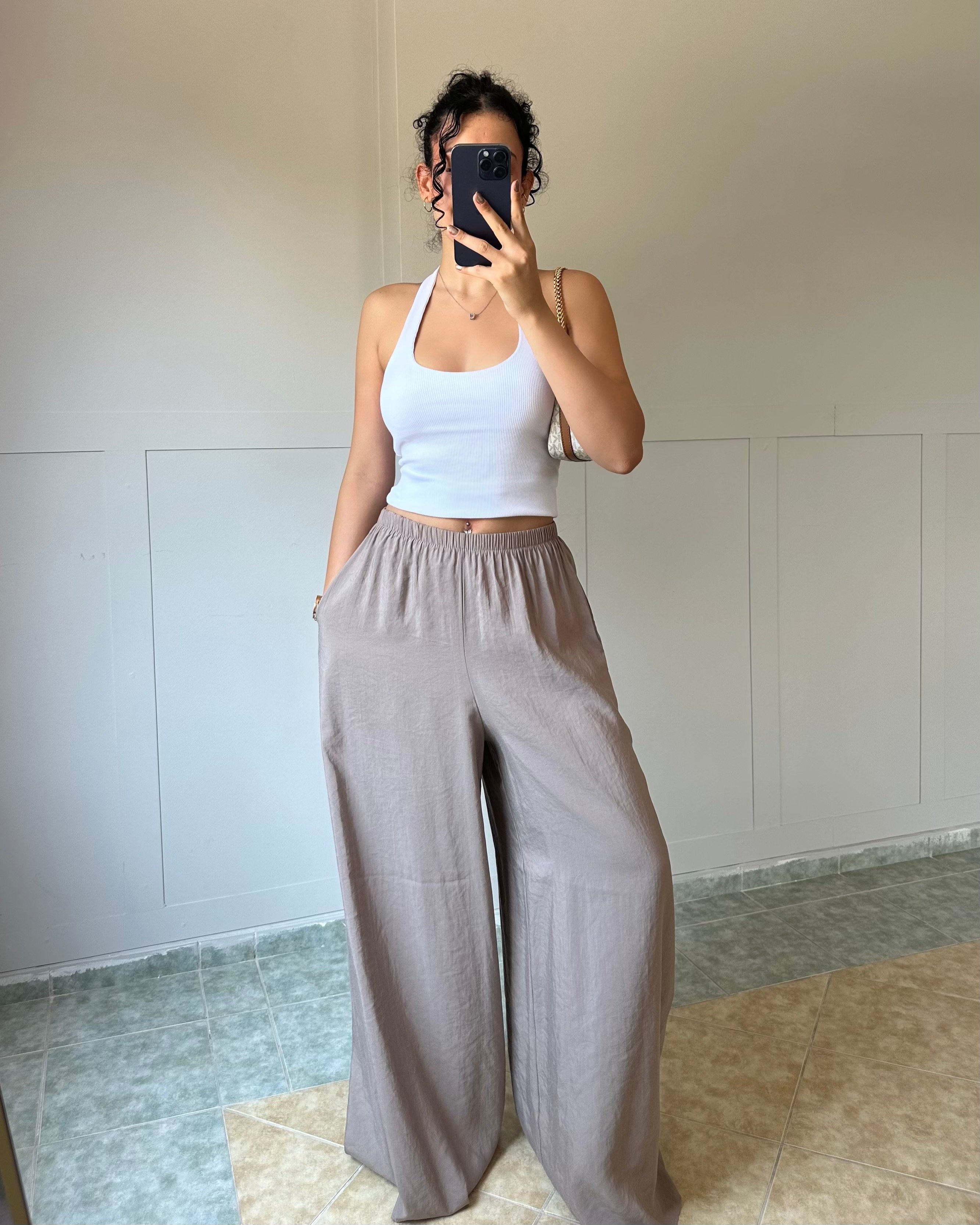 Vizon Tensel Kumaş Oversize Paça Pantolon KT0037