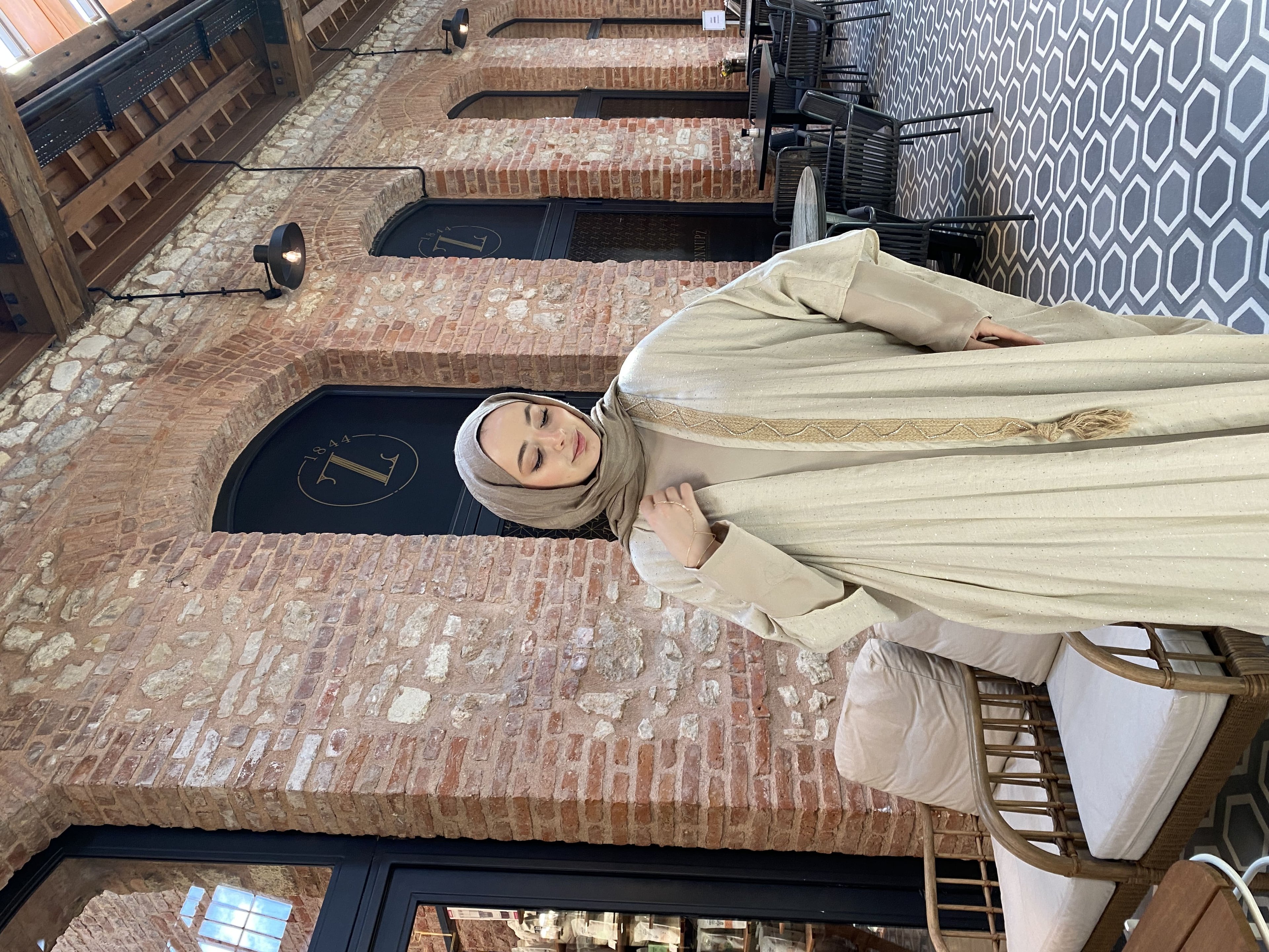 Keten Pamuklu Kumaş Salaş Model Abaya 