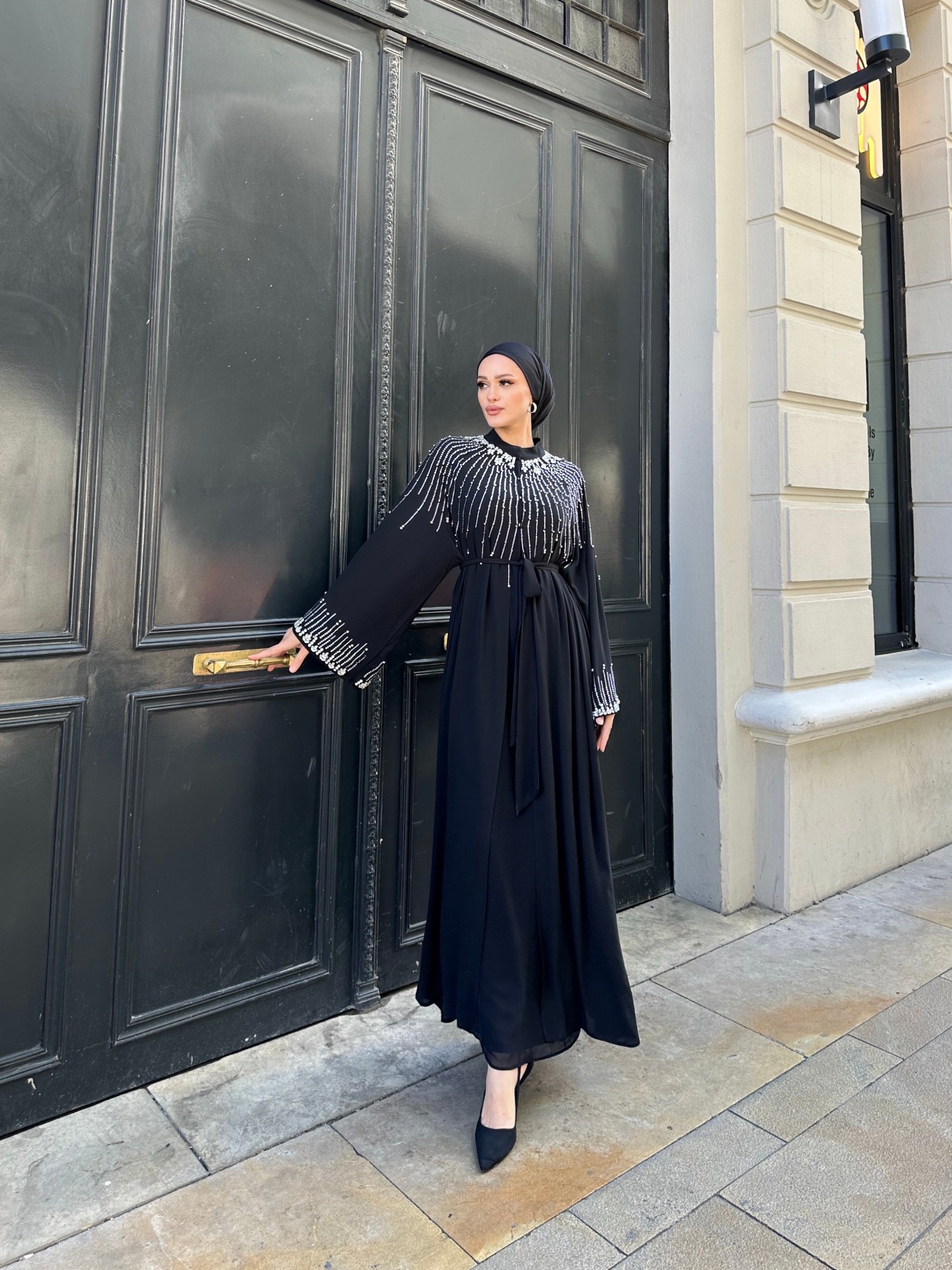 İşlemeli Abaya