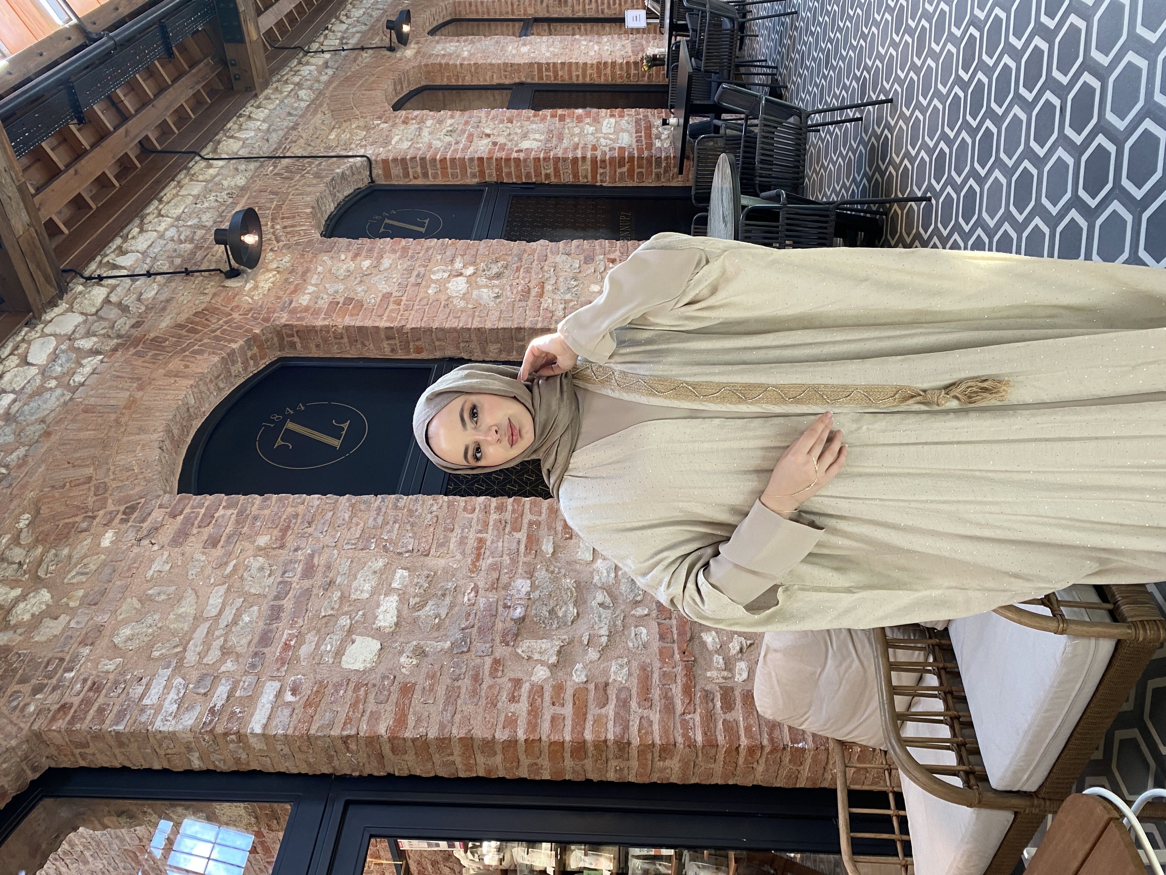 Keten Pamuklu Kumaş Salaş Model Abaya 