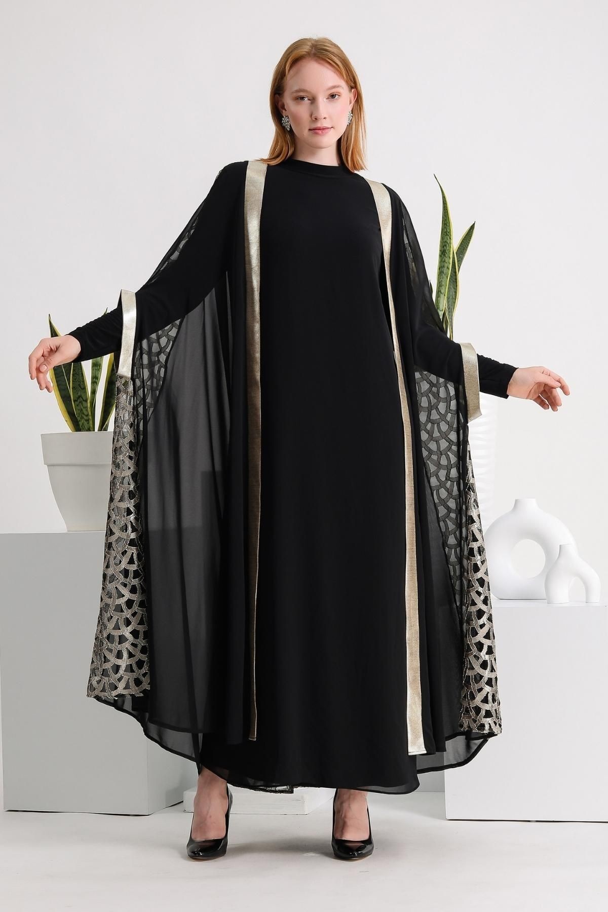 Desenli Pelerin Abaya