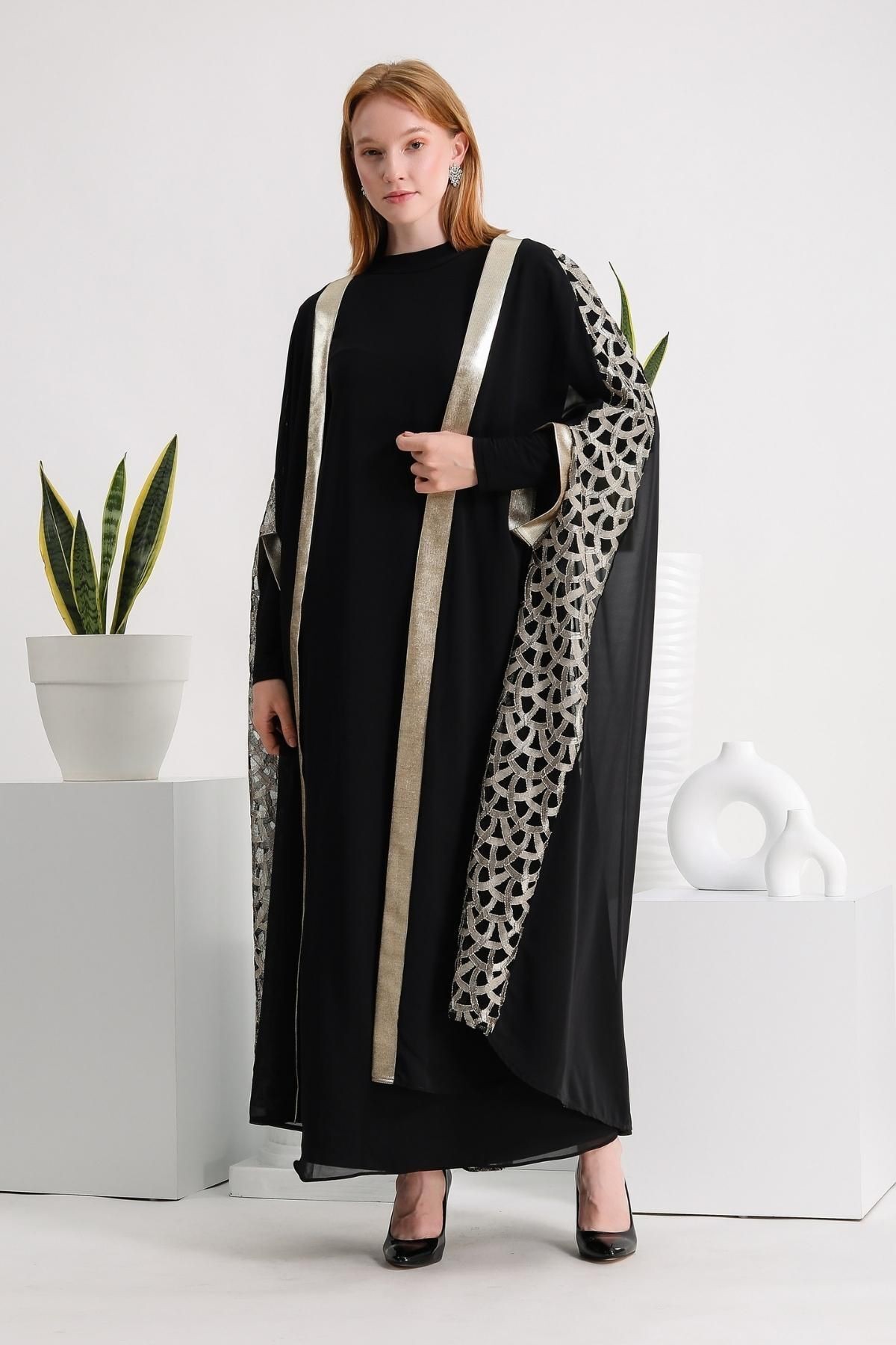 Desenli Pelerin Abaya